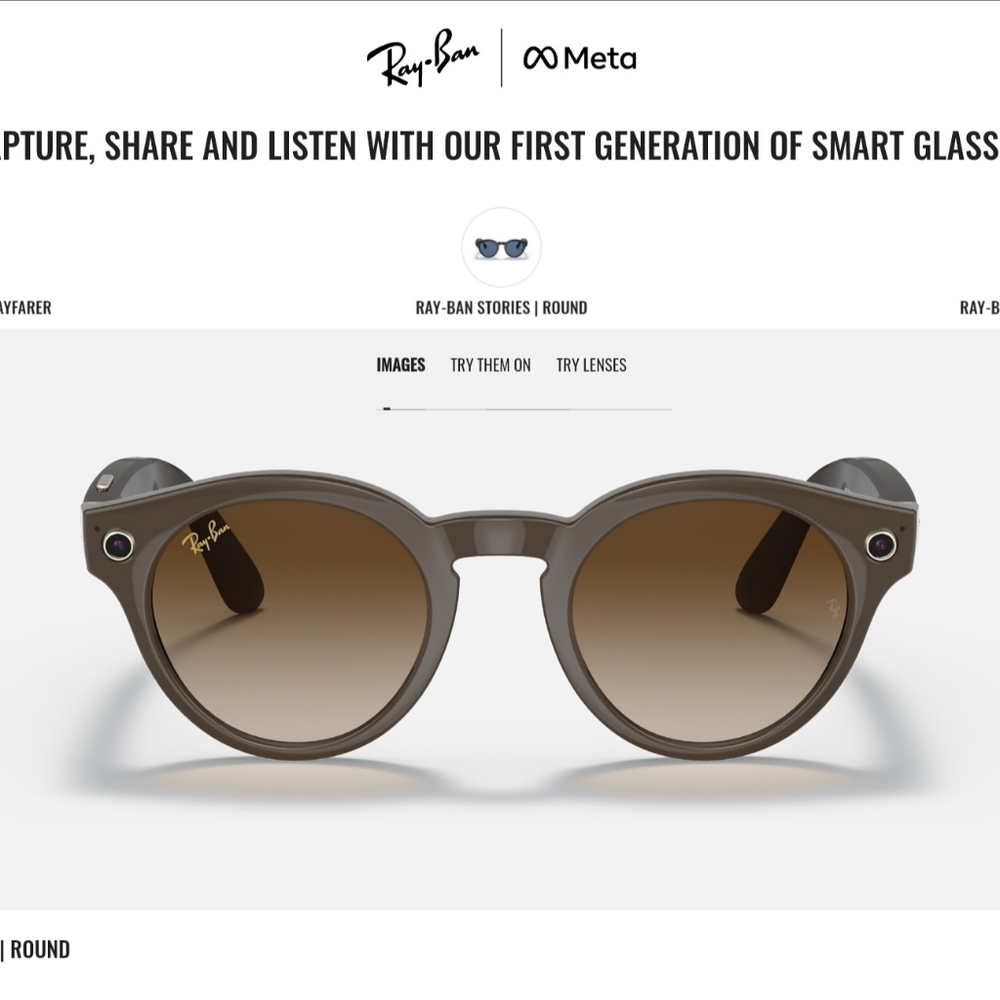 NIB RayBan Stories Round Sunglasses